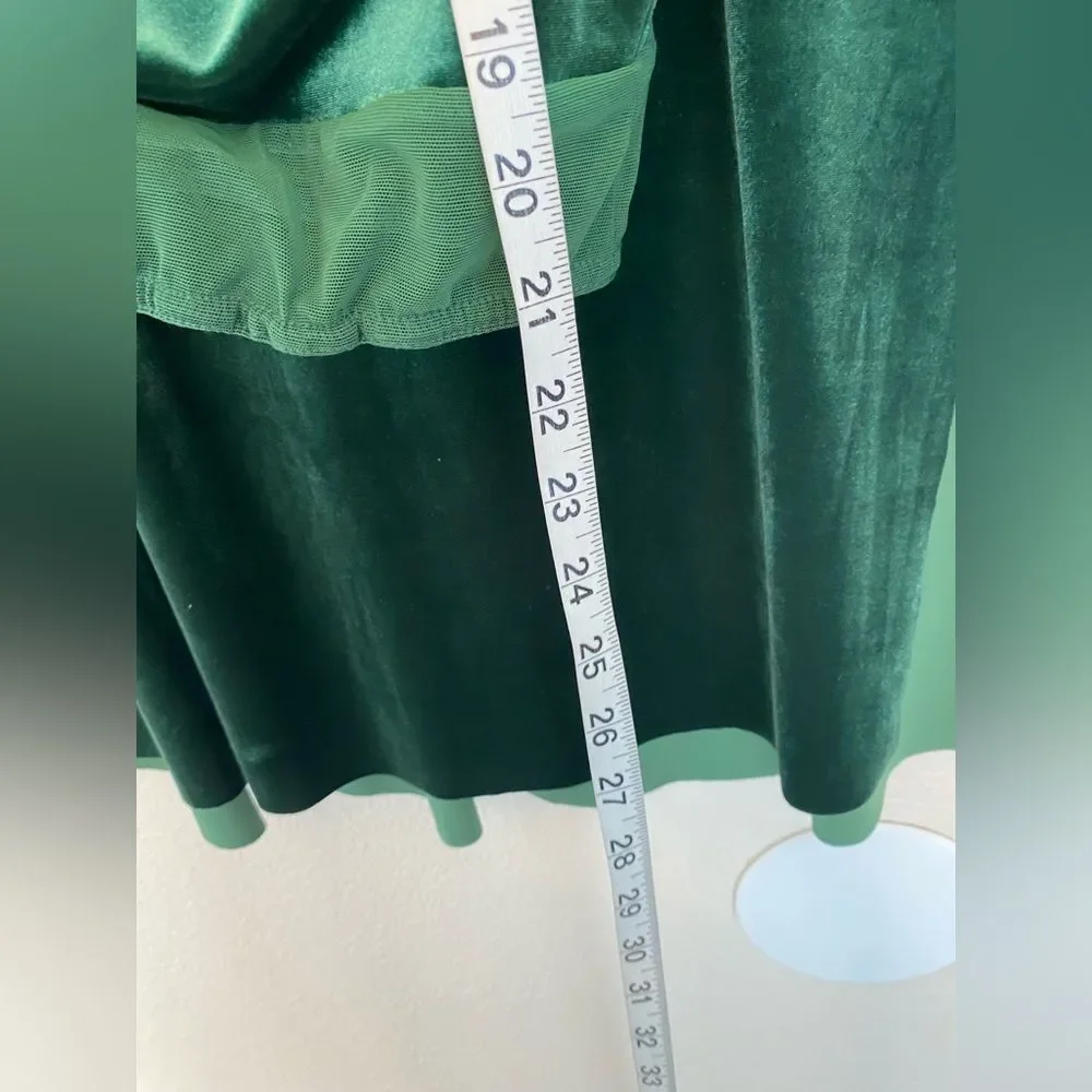 Kelle dance solo costume 3 piece green velvet THE ALCHEMY skirt 7111 MA adult